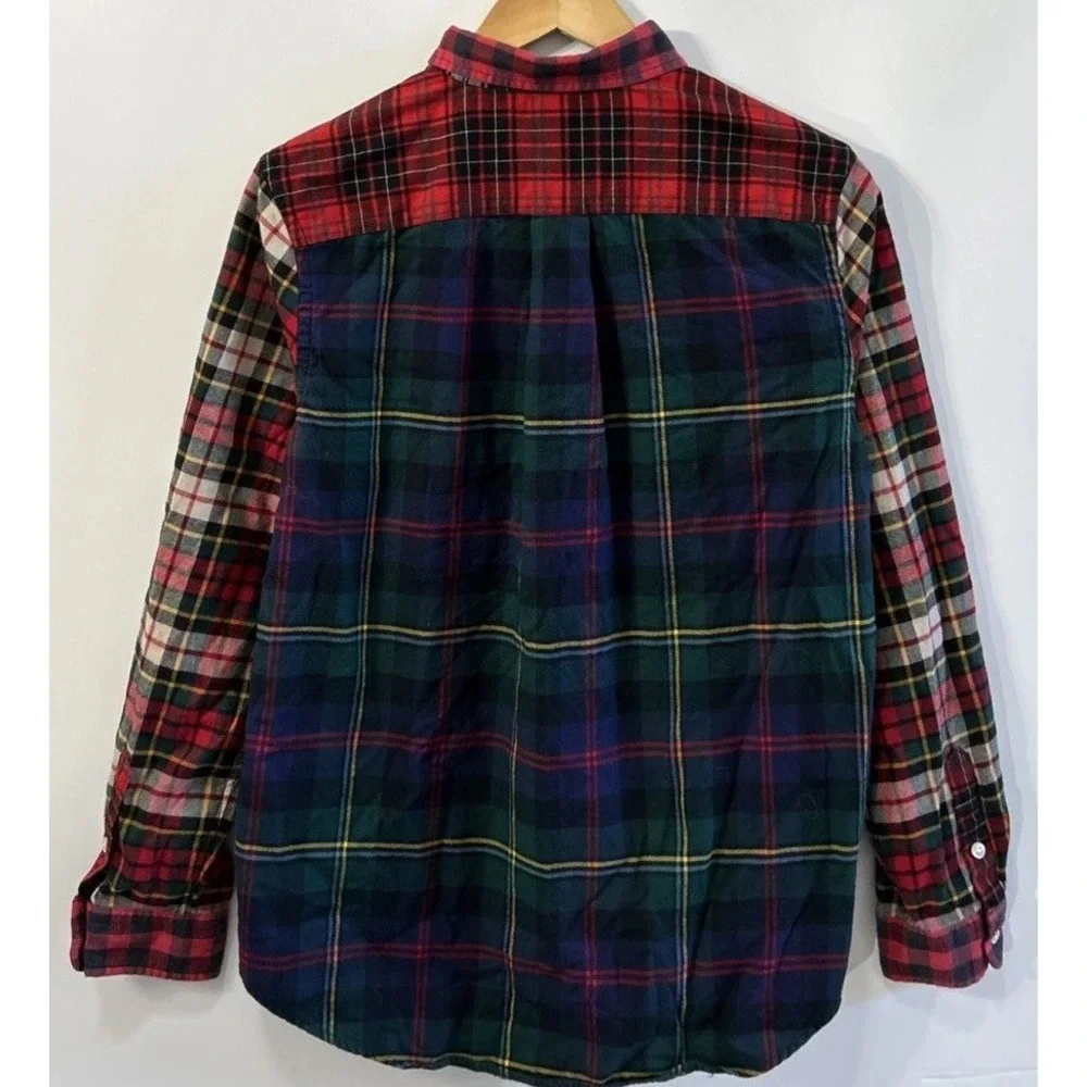 Boys Ralph Lauren Tartan Plaid L/S Button Down Flannel Shirt Holiday XL 18/20 EC